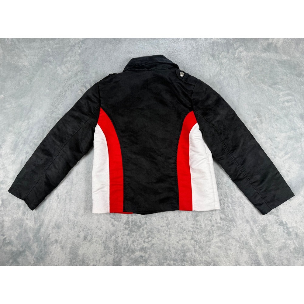 Disney D-Signed Descendants Evie Moto Jacket Faux Suede Black Red Girls Large - Picture 3 of 5